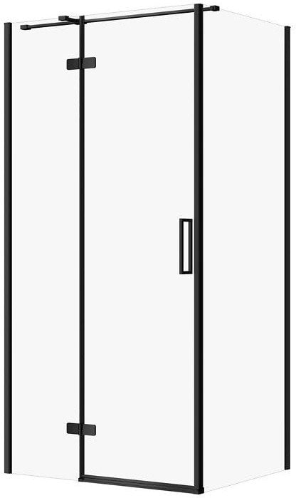 KABINA PRYSZNICOWA CITY Z ZAWIASAMI CZARNA 100X80X195 LEWA TRANSP