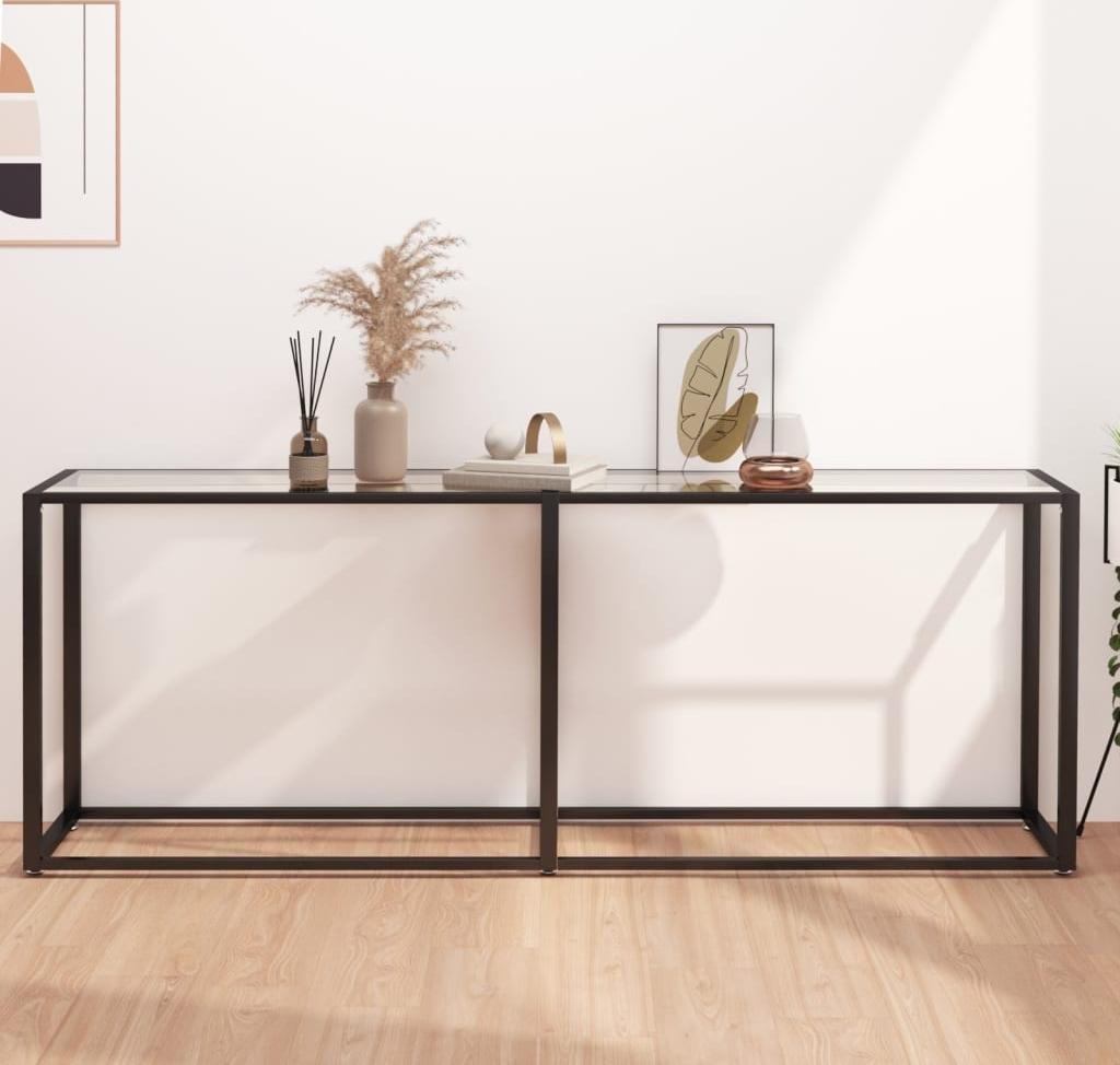 vidaXL vidaXL Konsola, przezroczysta, 200x35x75,5 cm, szkło hartowane