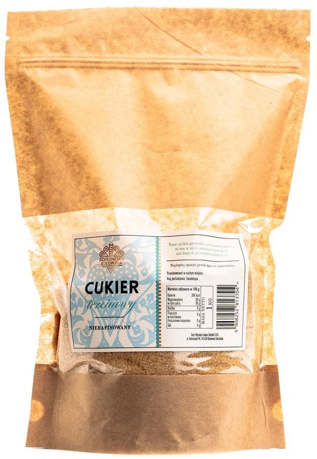 Cukier trzcinowy nierafinowany 1kg - Schronisko Bukowina