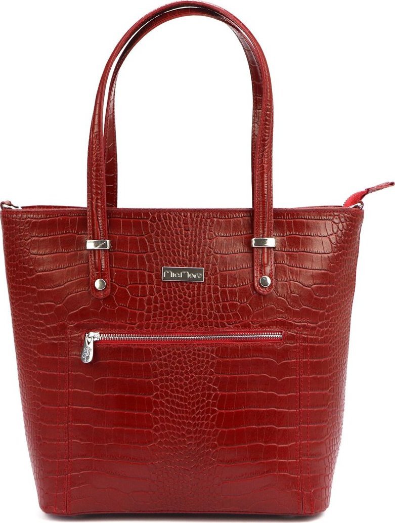 MiaMore Duża skórzana torebka na ramię, Shopperbag kroko NoSize