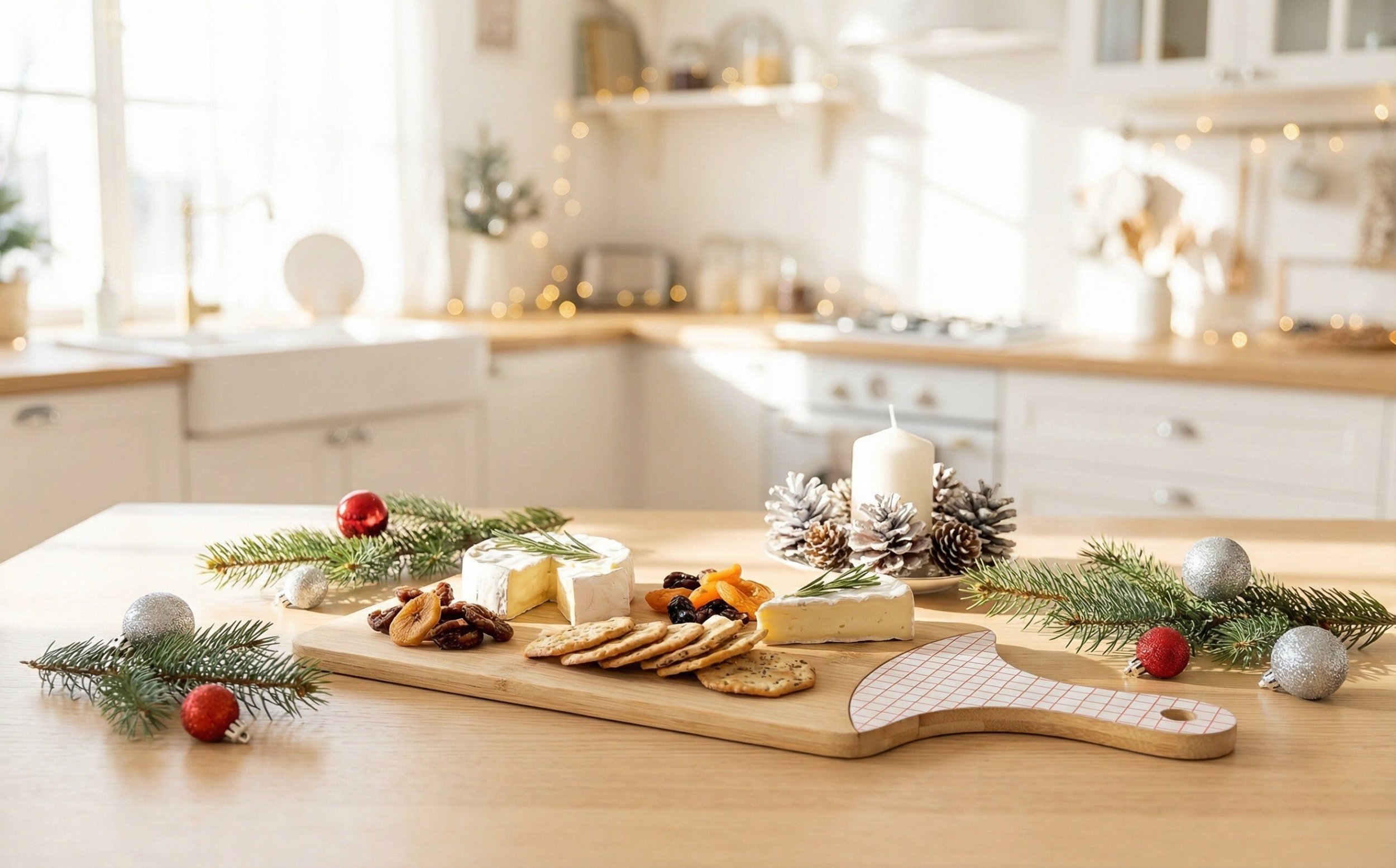 Deska bambusowa 15x39 cm Xmas Pink