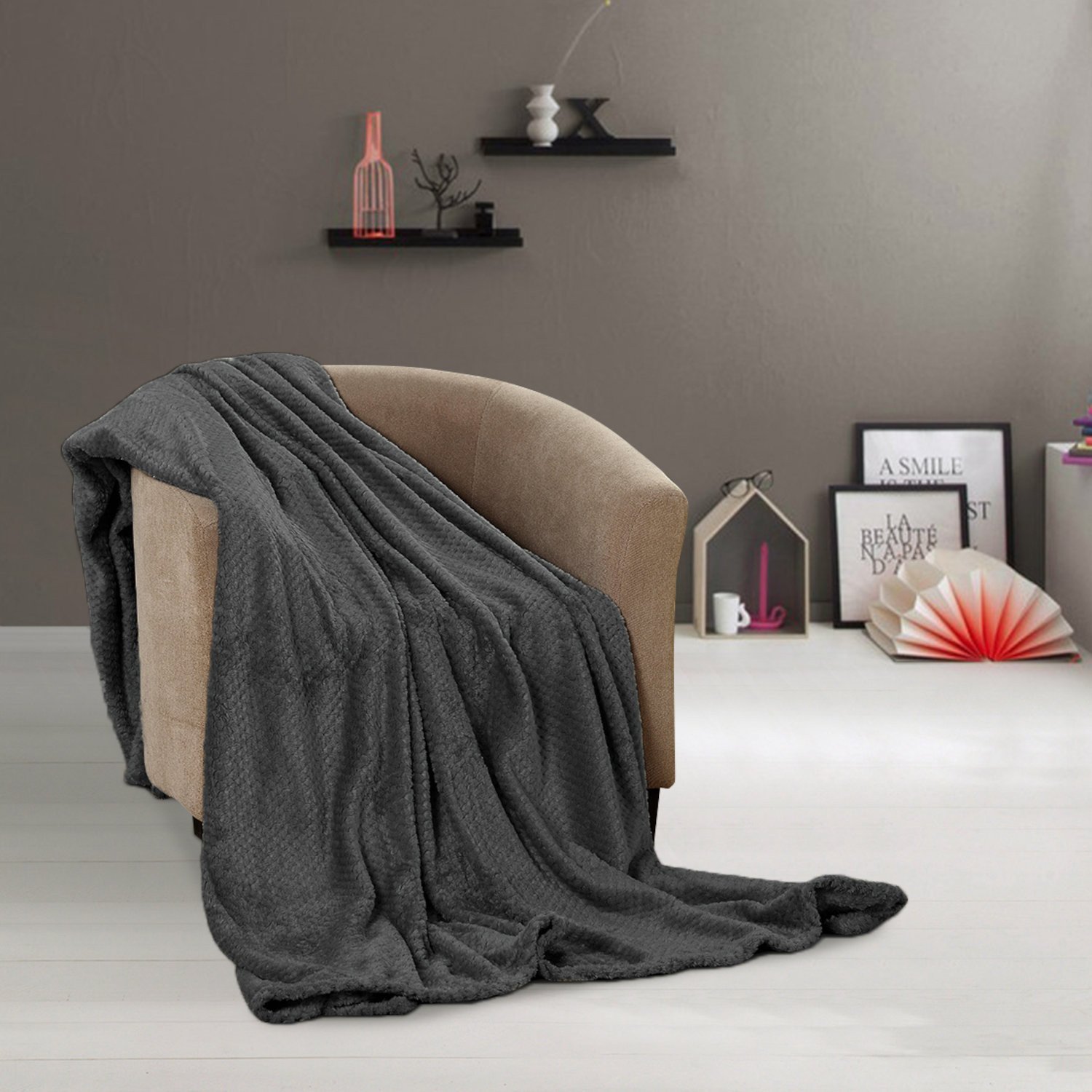 estilex Koc Z Mikrofibry Henry 160X200 - Ciemnoszary