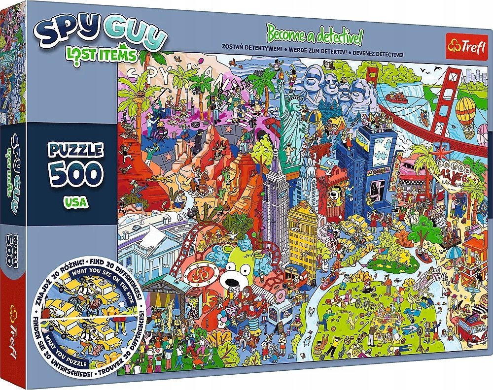 Trefl Puzzle Spy Guy Lost Items USA 500 elementów
