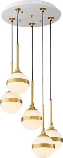 Lampa wisząca Copel Wisząca LAMPA modernistyczna CG5SCEPTER COPEL szklana OPRAWA kule balls ZWIS kaskada mosiądz biała