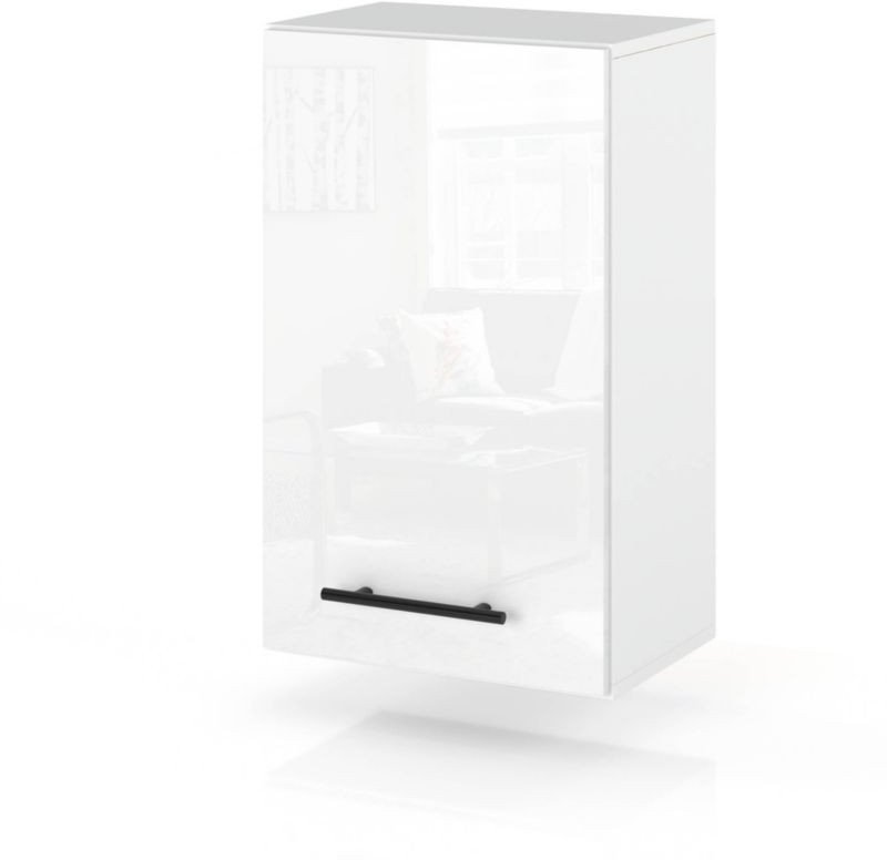 szafka kuchenna wisząca modułowa z uchwytami 40cm spremium biały połysk