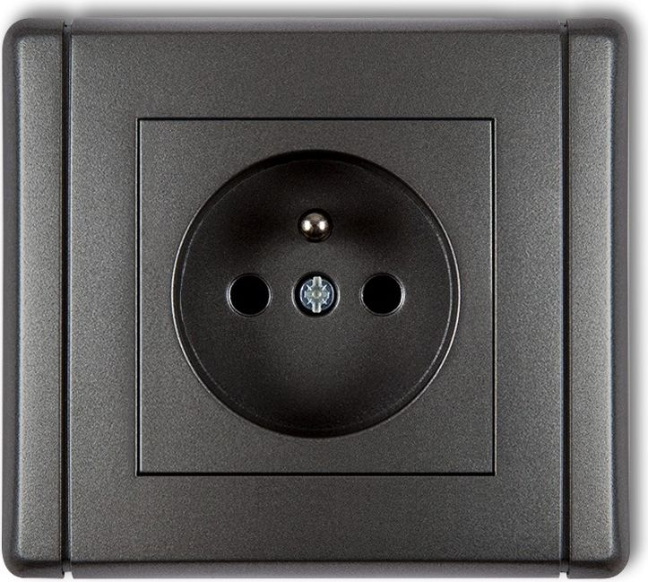 Karlik Gniazdo pojedyncze Flexi z/u 2P+Z grafitowy (11FGP-1z)