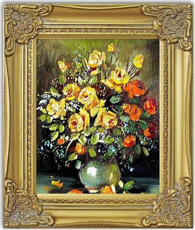 GO-BI Obraz Roze ręcznie malowany 27x32cm uniwersalny