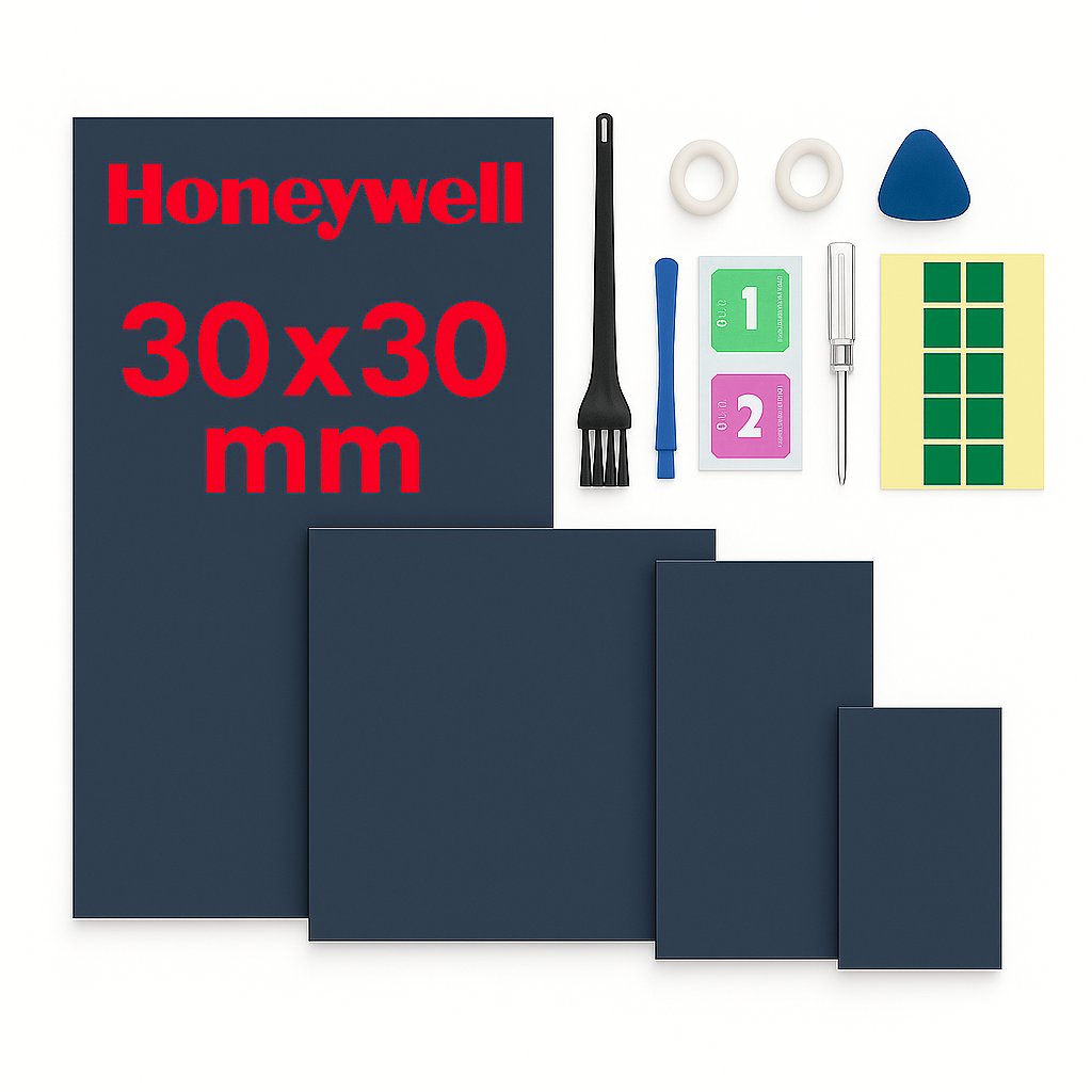 Honeywell Termopad PTM7950 (30x30)mm, 0,25 mm + NARZĘDZIA