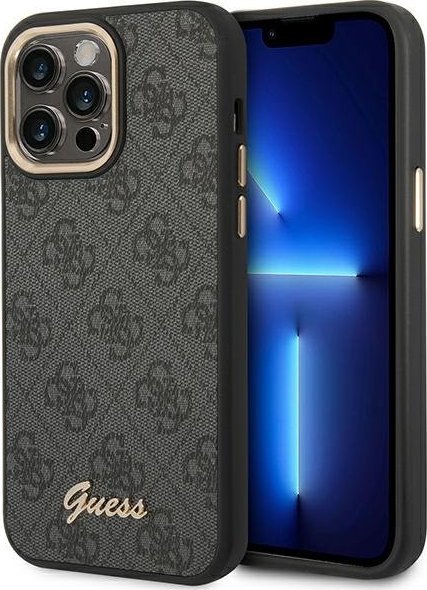 Guess Etui do iPhone 14 Pro Max 6,7 black/hard case 4G Vintage Gold Logo