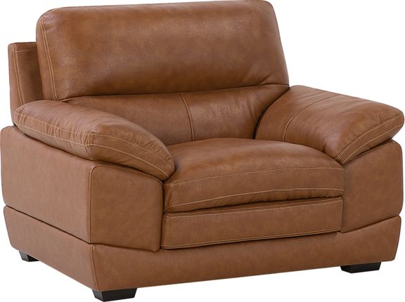 Beliani Fotel skórzany brązowy HORTEN