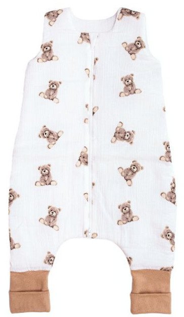 Śpiworek muślinowy ze skarpetkami , letni od 2 do 4 lat - Misie 0.5 TOG