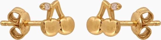 Lovrin Złote kolczyki 585 WISIENKI Z CYRKONIAMI 0,95g