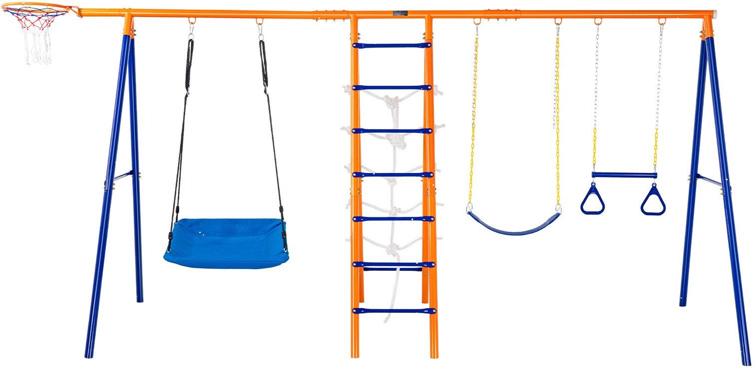 HUŚTAWKA potrójna OGRODOWA metalowa Stelaż dla dzieci BOCIANIE GNIAZDO