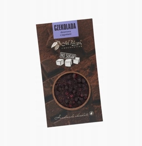 M.Pelczar Chocolatier Czekolada deserowa bez cukru z jagodami 45g