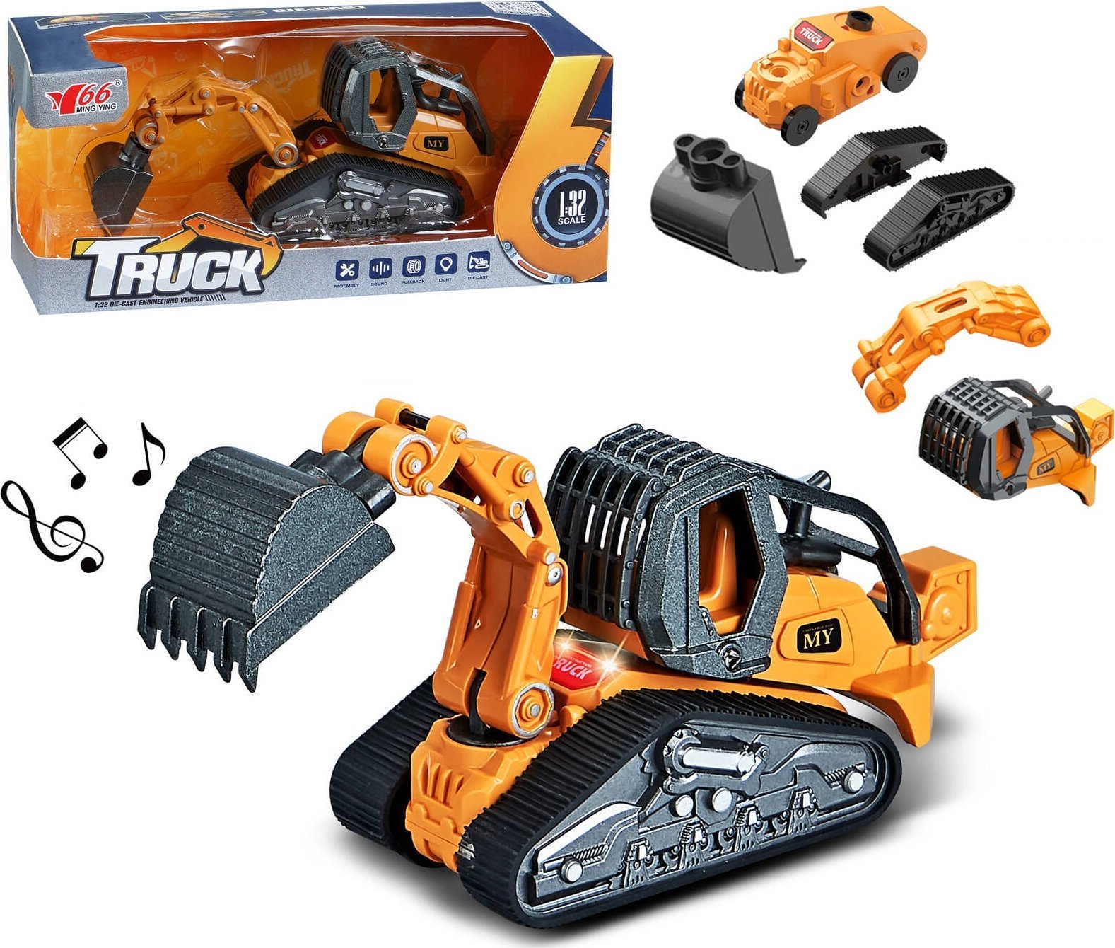 Trifox KOPARKA METAL PULLBACK ŚWIATŁO DŹWIEK