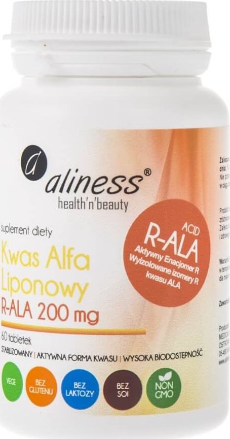 Aliness Aliness Kwas Alfa Liponowy R-ALA 200 mg - 60 tabletek