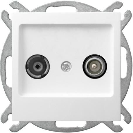 Ospel Gniazdo antenowe AS RTV przelotowe 14dB białe (GPA-14GP/m/00)