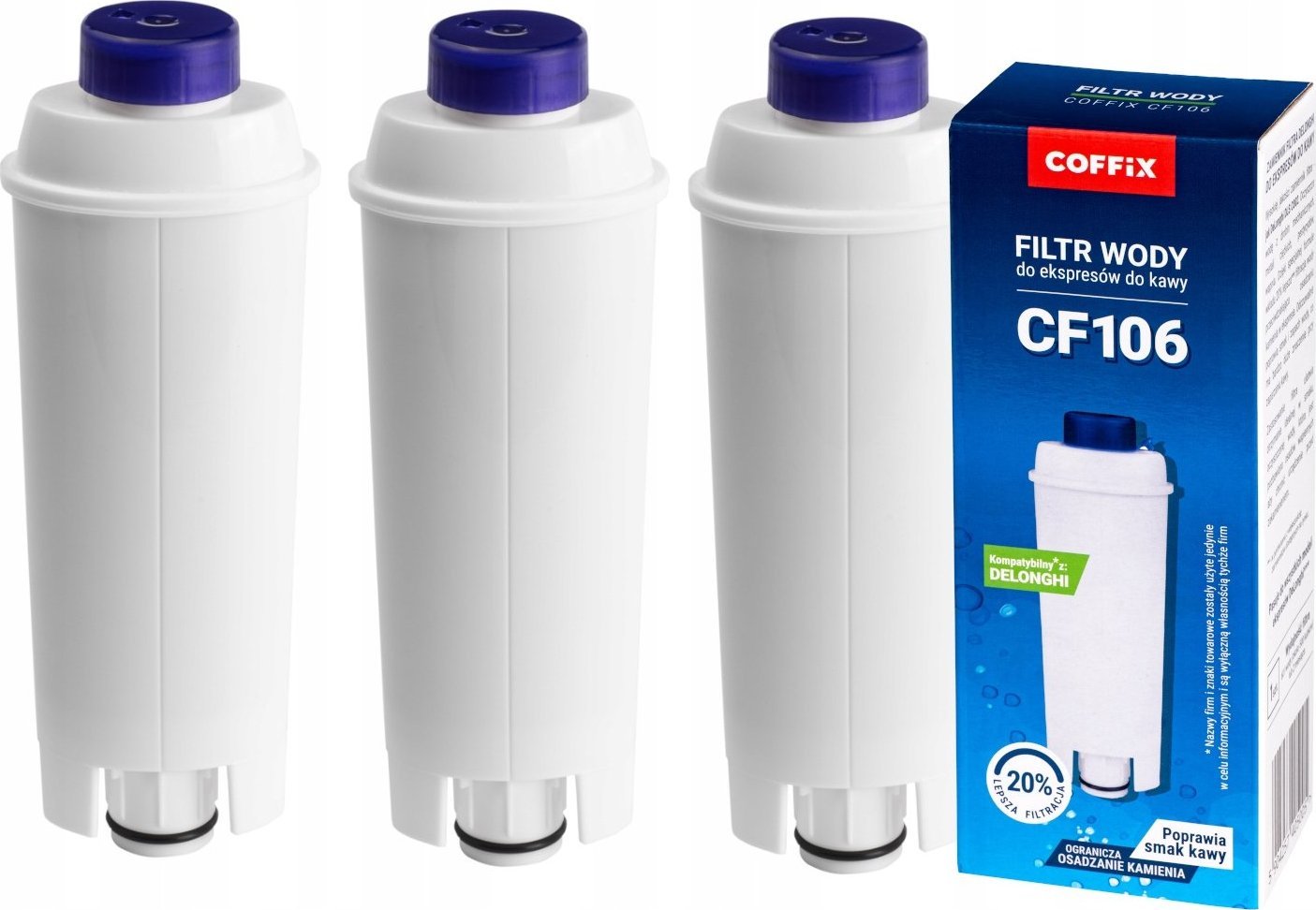 Coffix 3 FILTRY WODY do DELONGHI DINAMICA DLSC002 SER3017