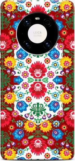 CaseGadget CaseGadget ETUI NADRUK SŁOWIAŃSKIE KWIATY NA CZERWONYM HUAWEI MATE 40 standard