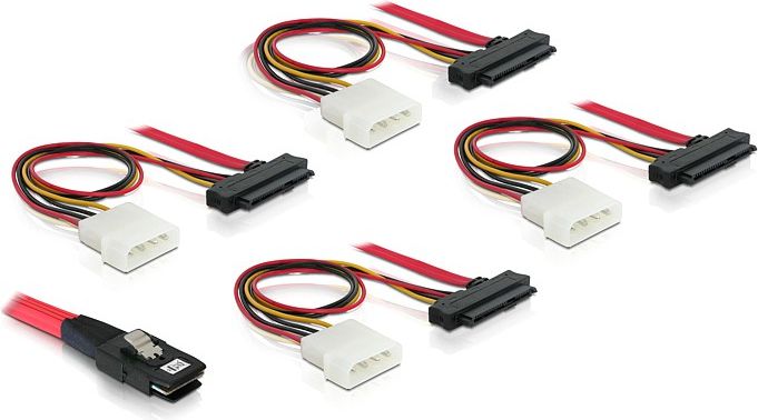 Delock Mini SAS - 4x SAS + Molex (83146)