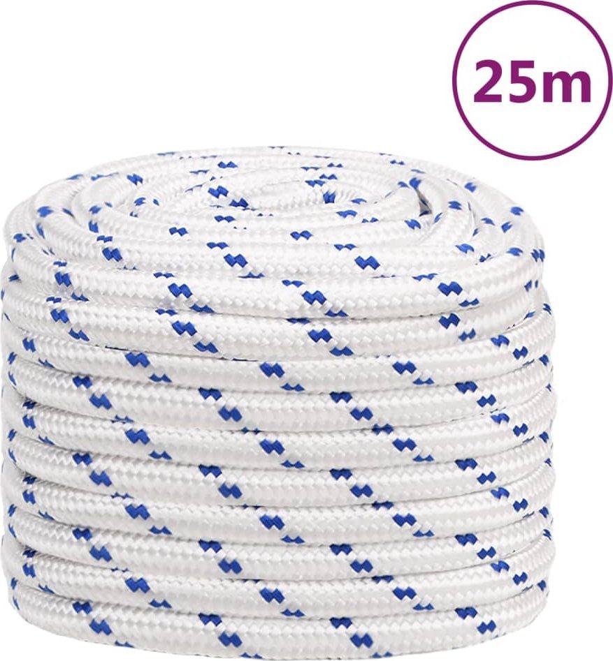 vidaXL vidaXL Linka żeglarska, biała, 20 mm, 25 m, polipropylen
