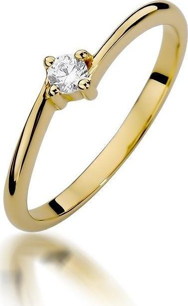 Best Diamonds złoty pierścionek z brylantem 0.09ct 8