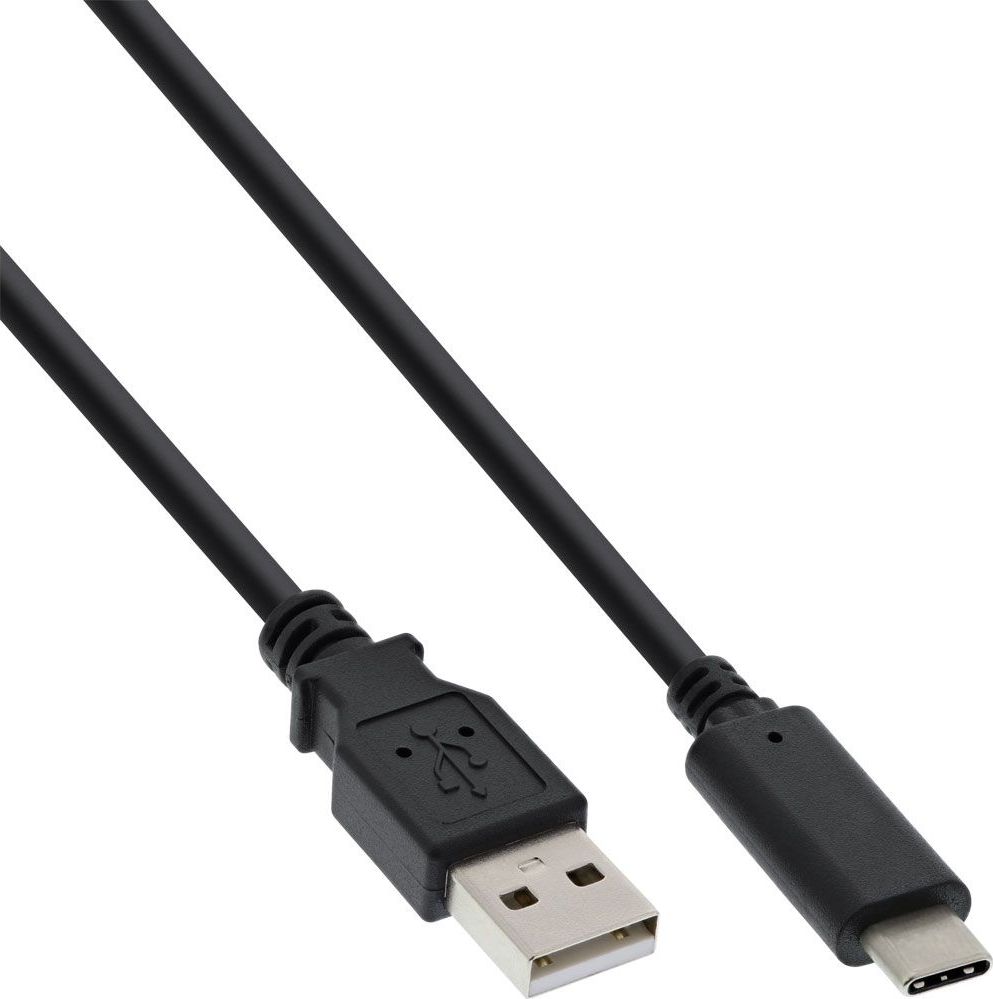 Kabel USB InLine USB-A - USB-C 0.3 m Czarny (35737)