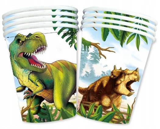 Kubeczki Jednorazowe Świat Dinozaurów Jurassic / Happy Birthday / 10szt