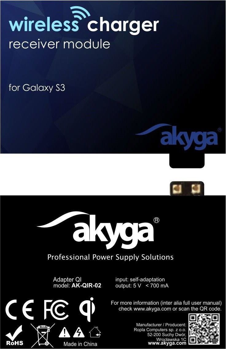 Ładowarka Akyga AK-QIR-02 Indukcyjna 1 A (AK-QIR-02)