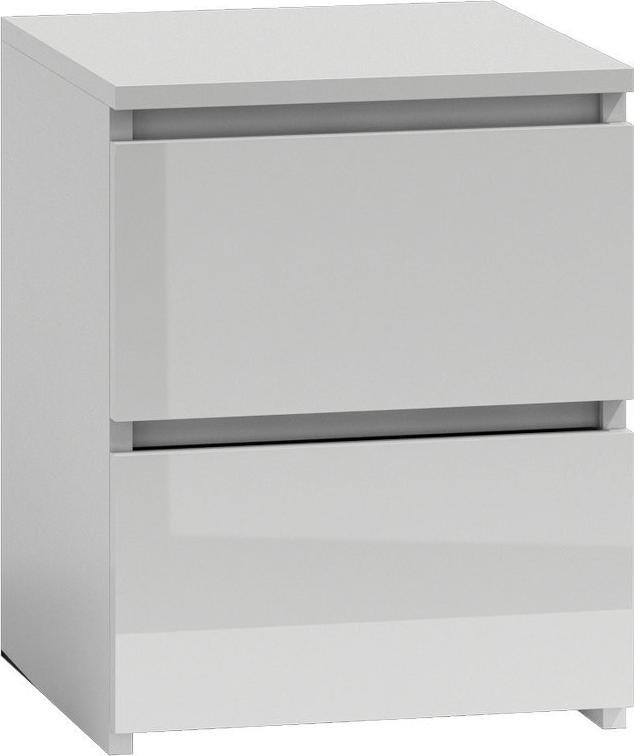 Topeshop SZAFKA NOCNA MALWA M2 - BIEL POŁYSK