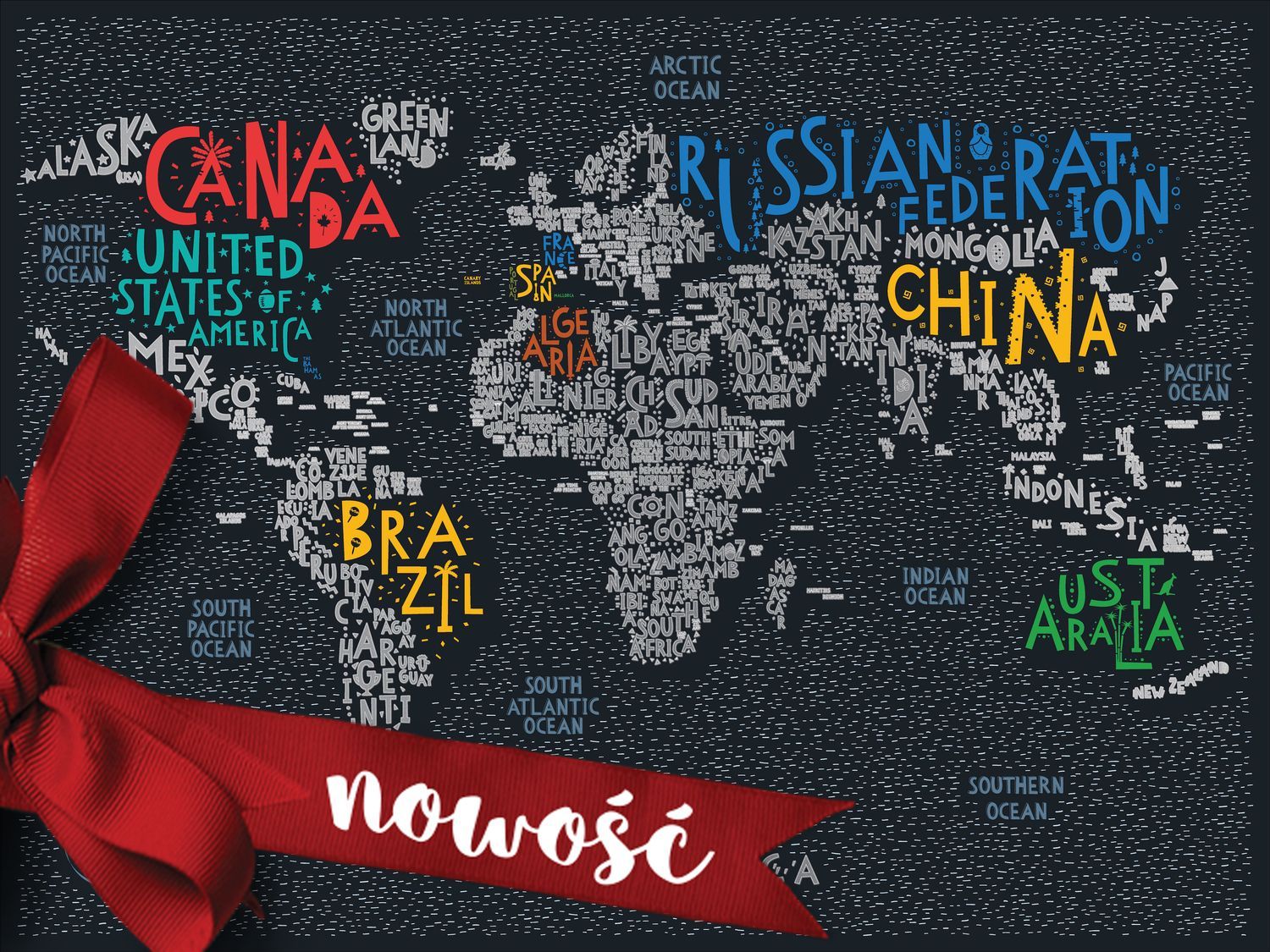 MAPA ZDRAPKA ŚWIAT TRAVEL MAP LETTERS WORLD