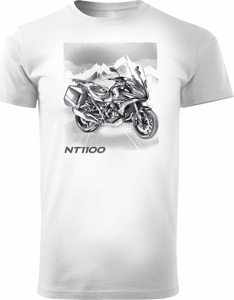 Topslang Koszulka z motocyklem na motor Honda NT 1100 męska biała REGULAR S