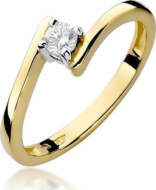Best Diamonds złoty pierścionek z brylantem 0.15ct 18