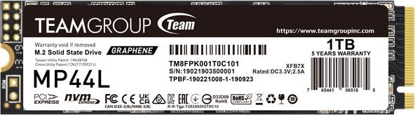 Dysk SSD TeamGroup MP44L 1TB (old) M.2 2280 PCI-E x4 Gen4 NVMe (TM8FPK001T0C101)