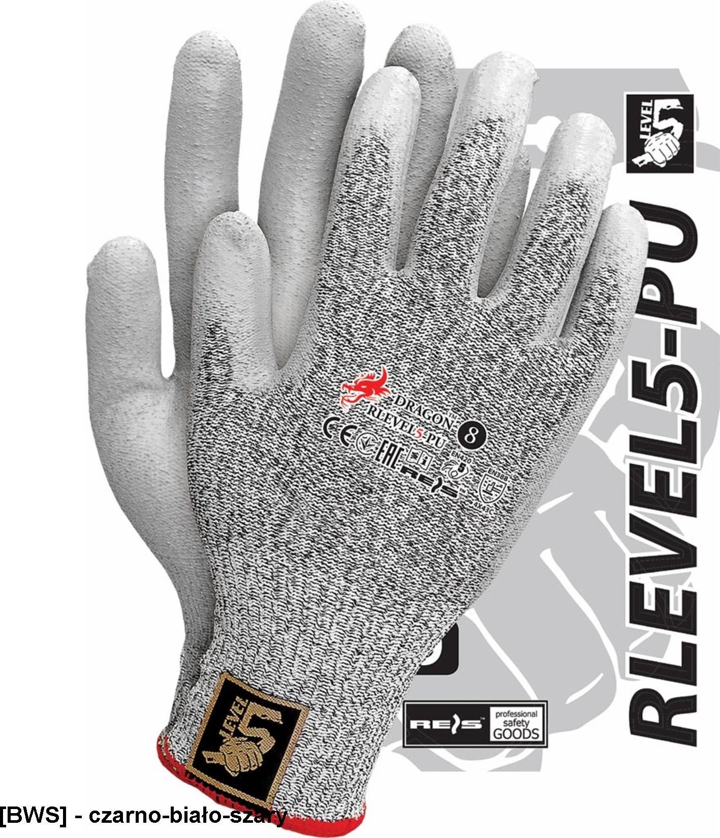 R.E.I.S. RLEVEL5-PU - rękawice ochronne 8