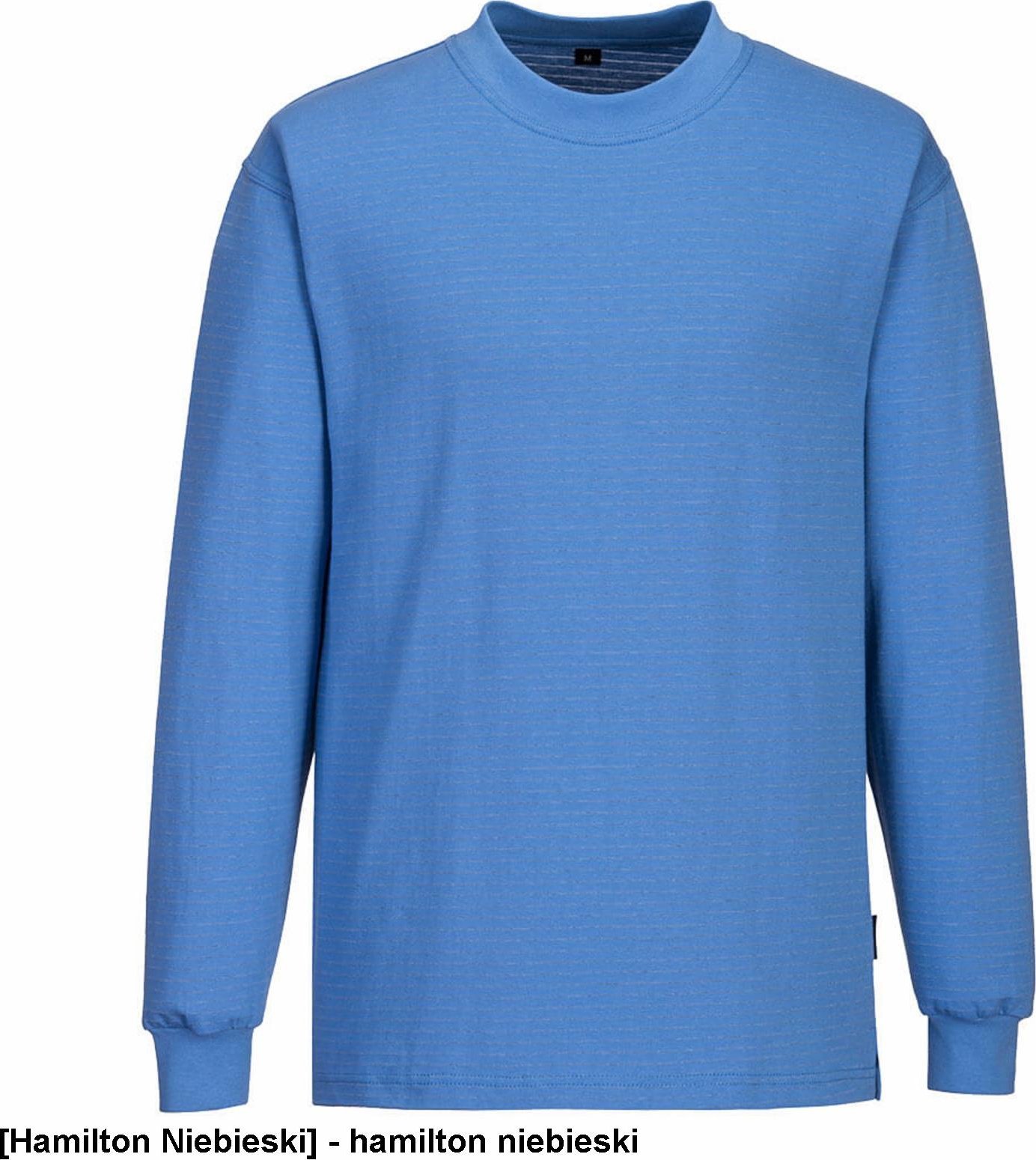 Portwest AS22 - T-shirt antystatyczny ESD z długim rękawem - hamilton niebieski 2XL