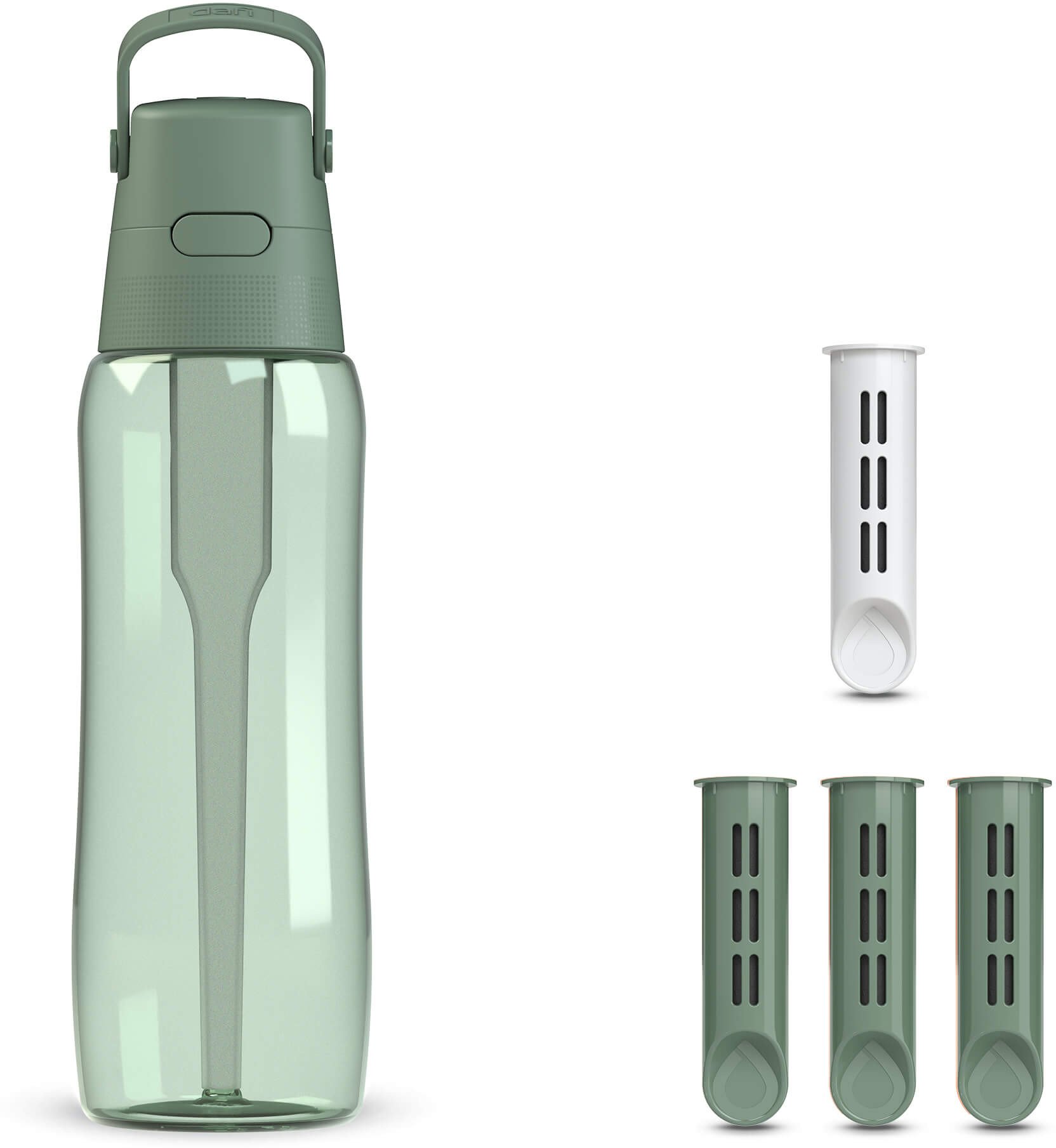 Butelka filtrująca Dafi SOLID 0,7 l szałwiowa barwiona z 4 wkładami