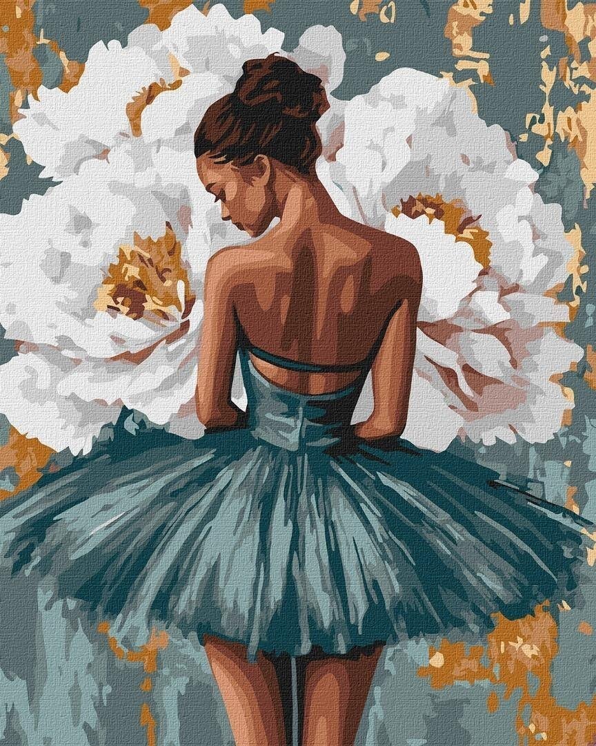 Malowanie po numerach - Baletnica z piwoniami