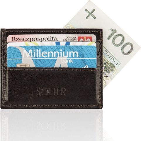 Solier Skórzany portfel wizytownik męski SOLIER SUMMER