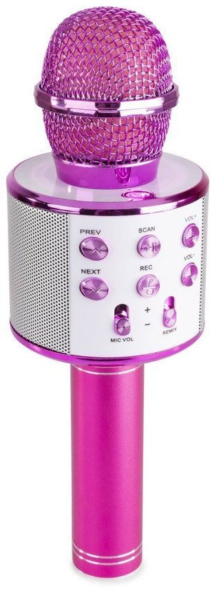 Mikrofon karaoke z głośnikami BT MP3 MAX KM01 różowy one size
