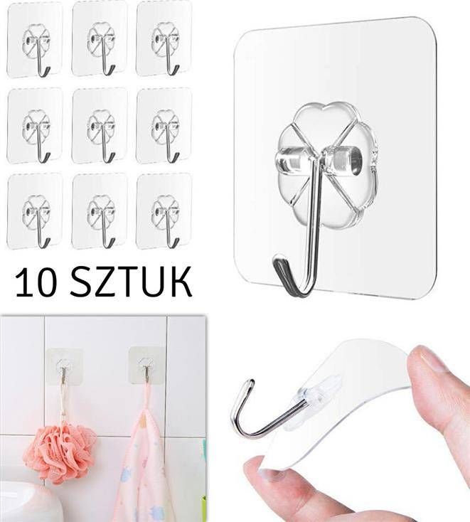 Home Appliances AG702 WIESZAK ŚCIENNY SAMOPRZYLEPNY 10 SZTUK