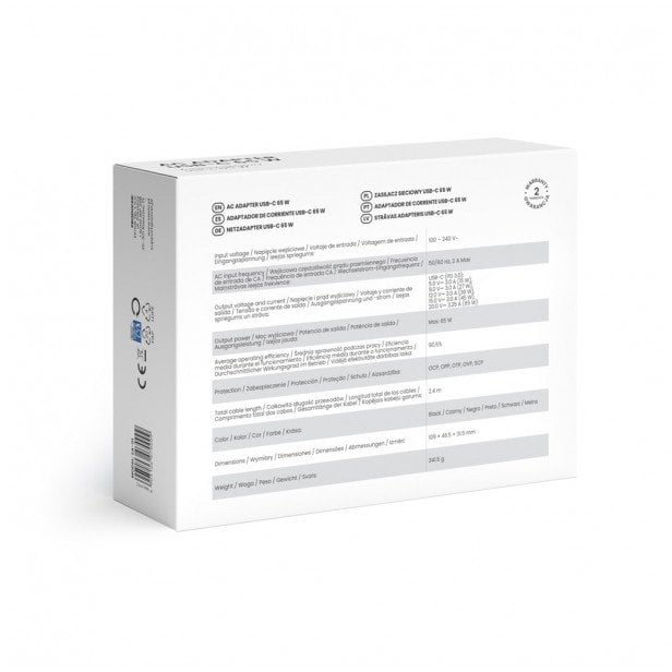 Ładowarka Savio Zasilacz sieciowy USB-C 65W ZA-01