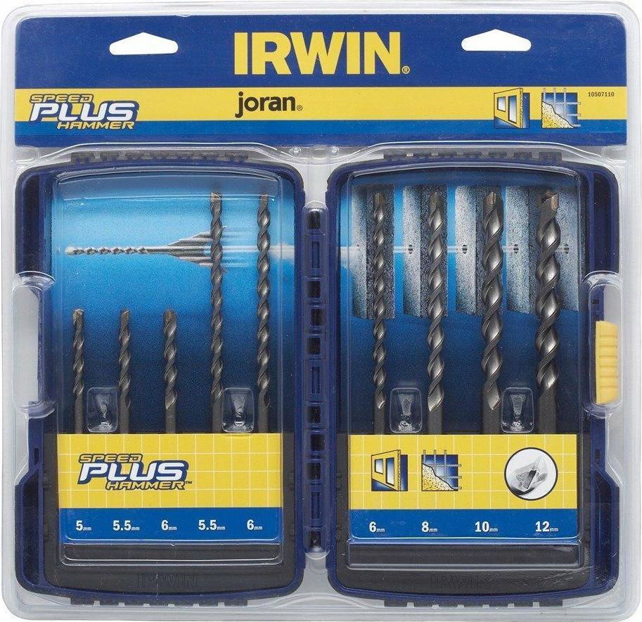 Wiertło Irwin IRWIN ZESTAW 9szt. SPEEDHAMME PLUS 5x110, 5.5x110, 5.5x160, 6x110, 6x160x2szt, 8x160, 10x160, 12x160 IRWIW2039501
