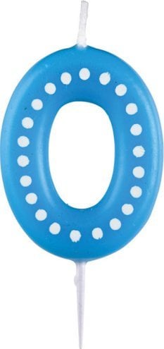 AMSCAN Świeczka cyferka 0 kropki i paski 9900910