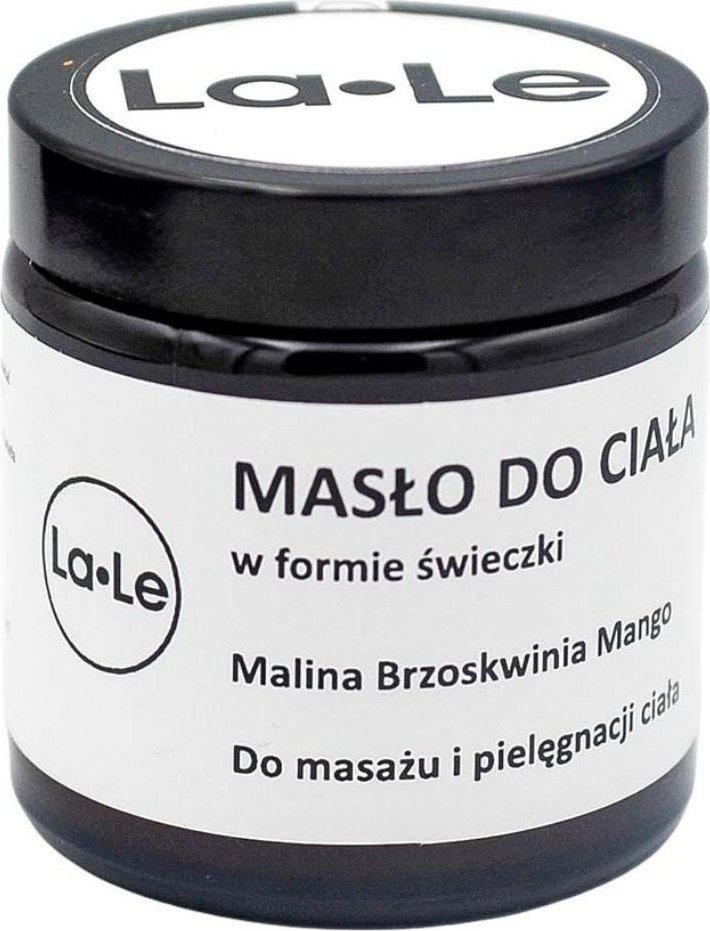 La-le La-Le, Masło do ciała w świeczce, Malina-Brzoskwinia-Mango, 120 ml