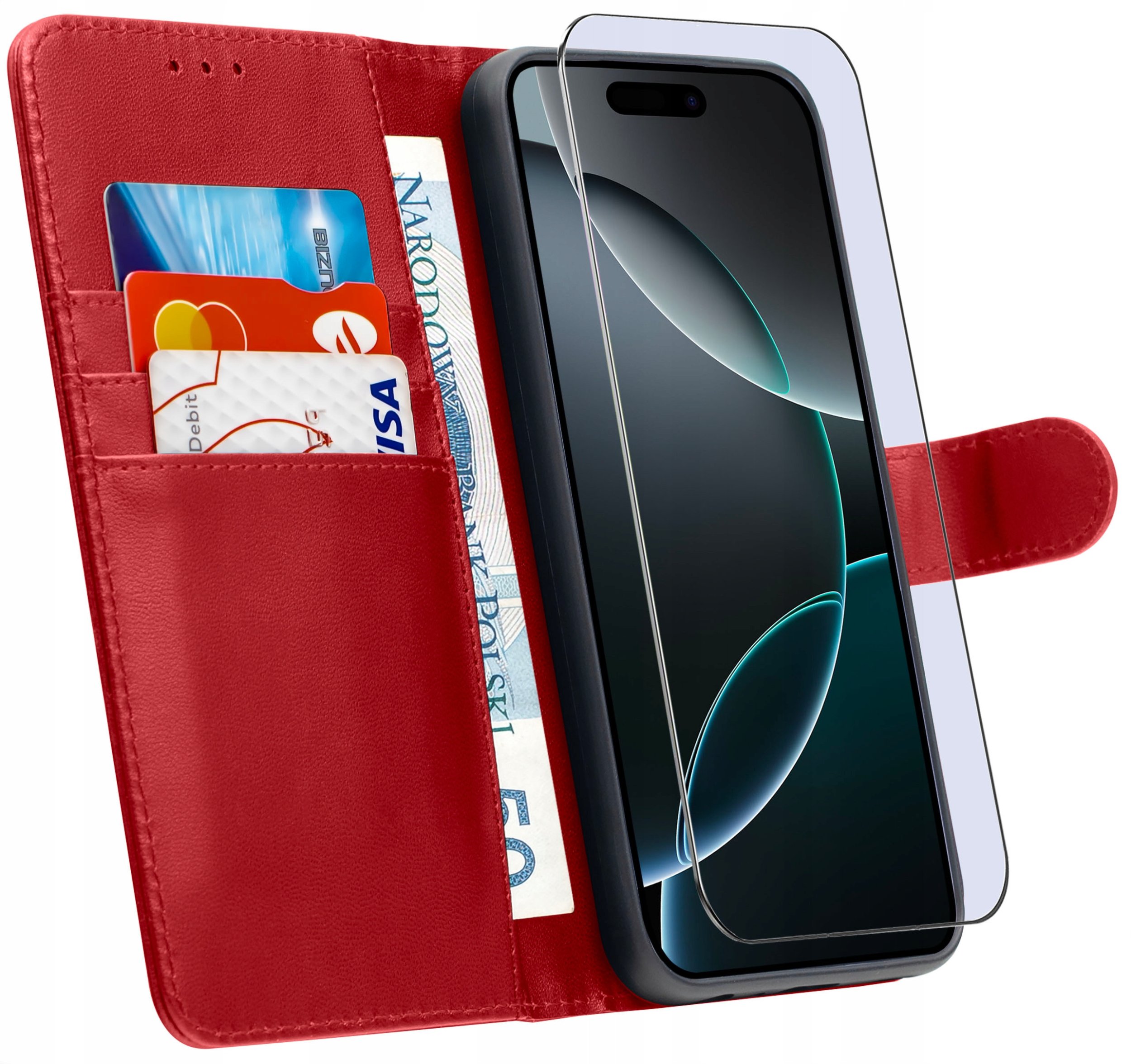 krainaGSM ETUI do iPhone 16 Pro Max | skórzany PORTFEL BOOK TOKRA CASE CLASSIC + SZKŁO