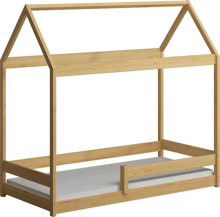 Elior Skandynawskie drewniane łóżko z materacem, sosna - Rara 190x80 cm