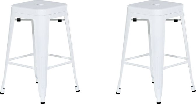 Beliani Zestaw 2 stołków barowych metalowych 60 cm biały CABRILLO