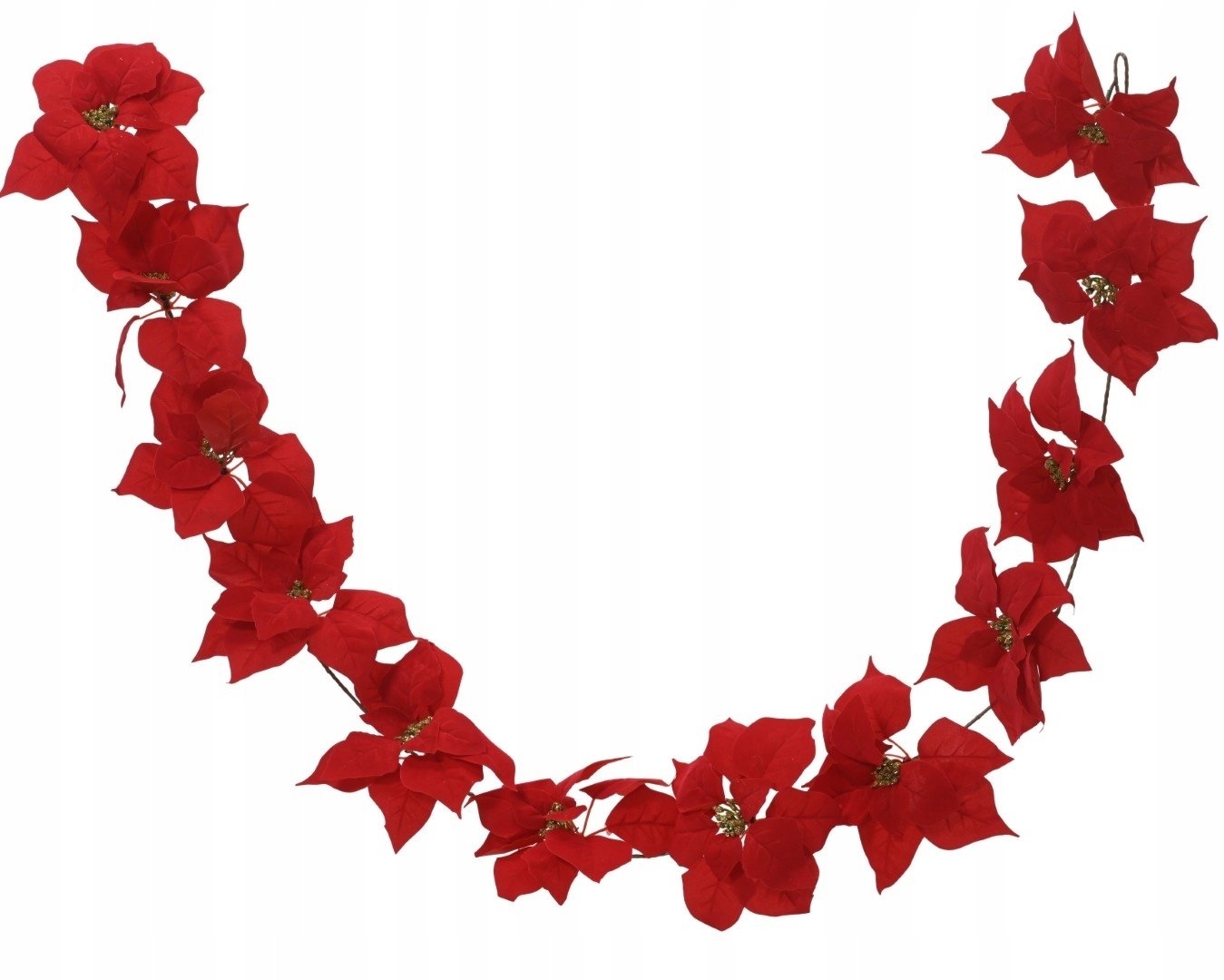 Dekoracja świąteczna Kaemingk Łańcuch choinkowy Gwiazda Betlejemska czerwony 180cm 1szt