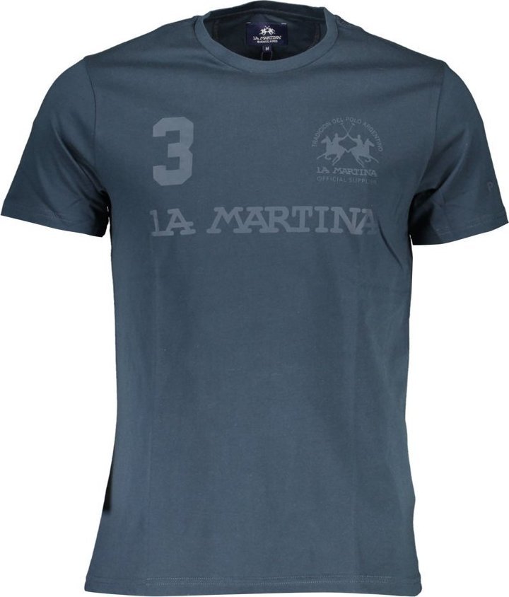 La Martina NIEBIESKI T-SHIRT Z KRÓTKIM RĘKAWEM LA MARTINA XL